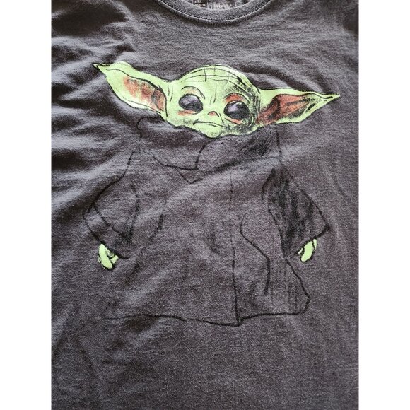 Mad Engine Star Wars Mandalorian Grogu Mens T-Shirt Size Medium Black Cotton - Picture 2 of 5